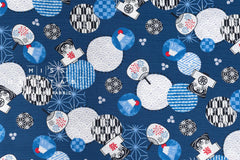 Japanese Fabric Summer in Japan Slub Cotton - C - 50cm