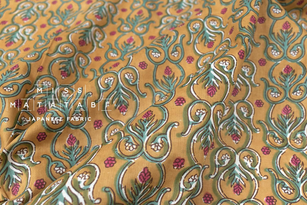 Hand Printed Indian Cotton Voile - E1 - 50cm
