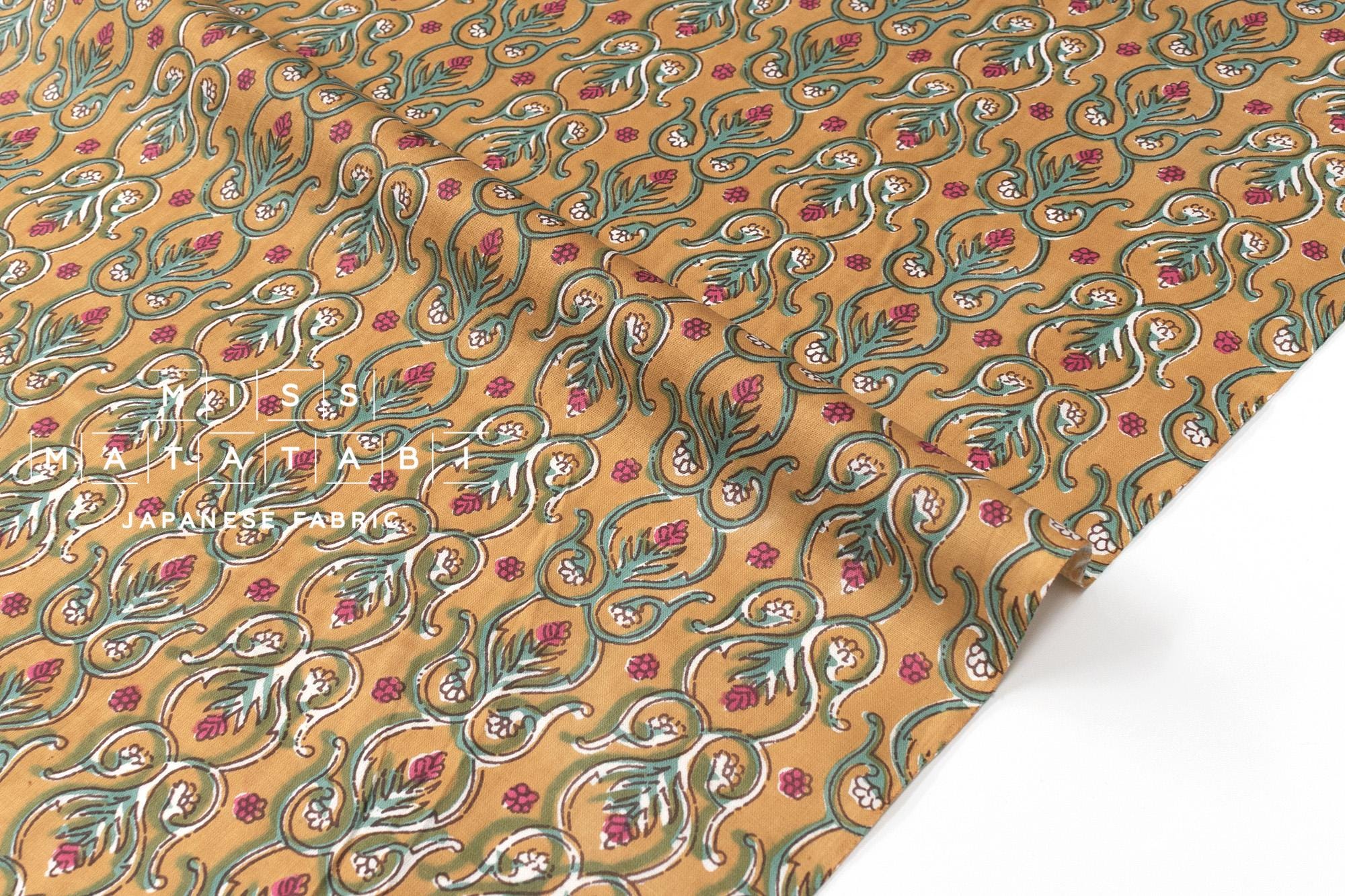 Hand Printed Indian Cotton Voile - E1 - 50cm