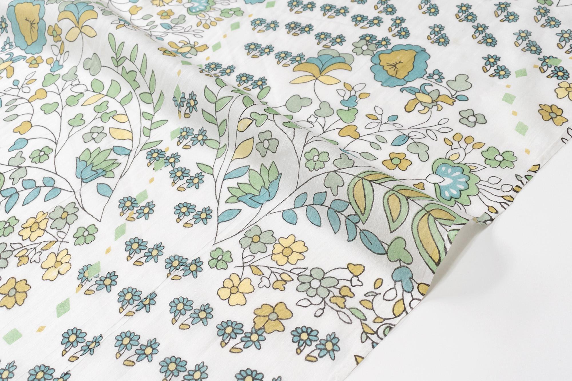 Hand Printed Indian Cotton Voile - D2 - 50cm