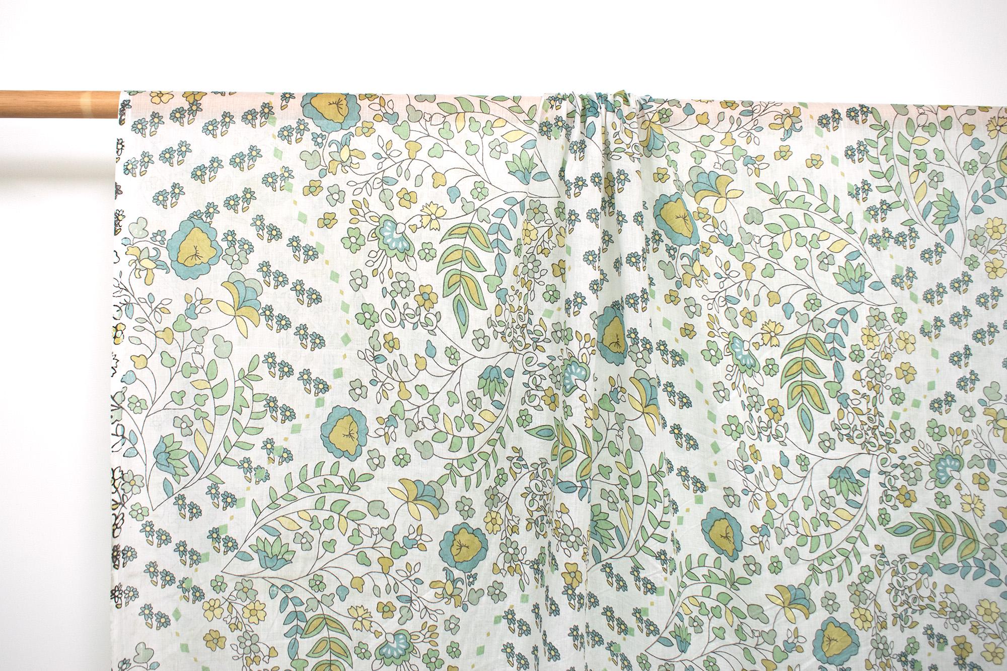 Hand Printed Indian Cotton Voile - D2 - 50cm