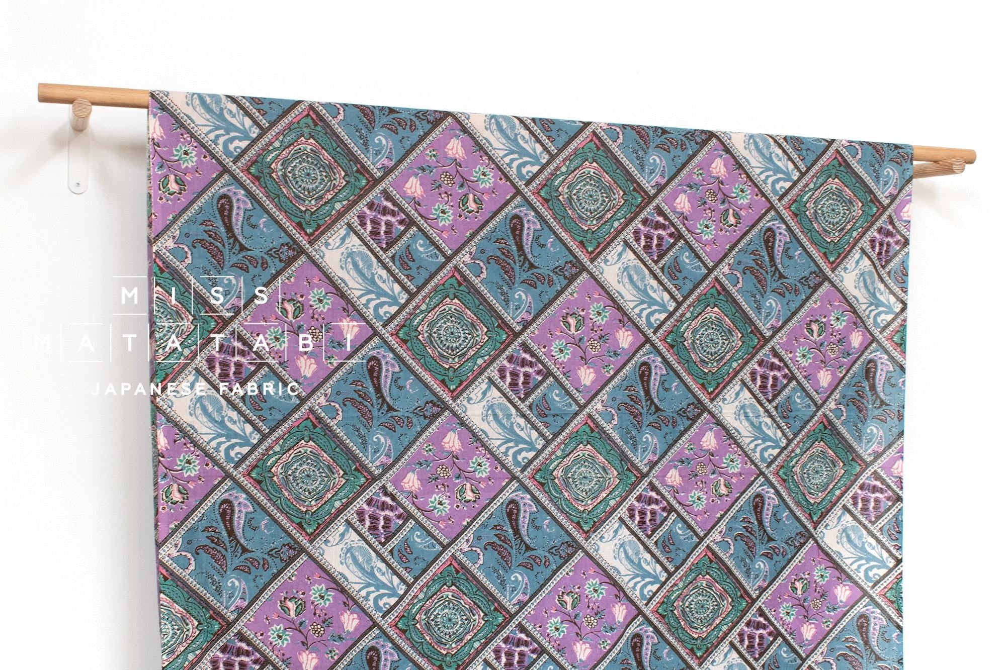 Hand Printed Indian Cotton Voile - F1 - 50cm