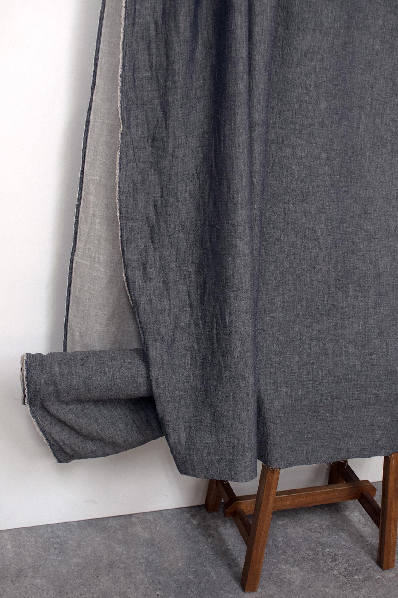 DEADSTOCK Japanese Fabric Double Gauze - denim blue - 50cm