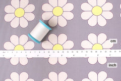 Japanese Fabric The Most Fun Flowers - grey - 50cm