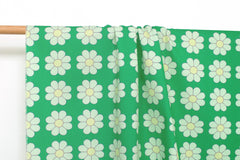 Japanese Fabric The Most Fun Flowers - green - 50cm