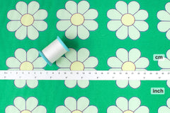 Japanese Fabric The Most Fun Flowers - green - 50cm
