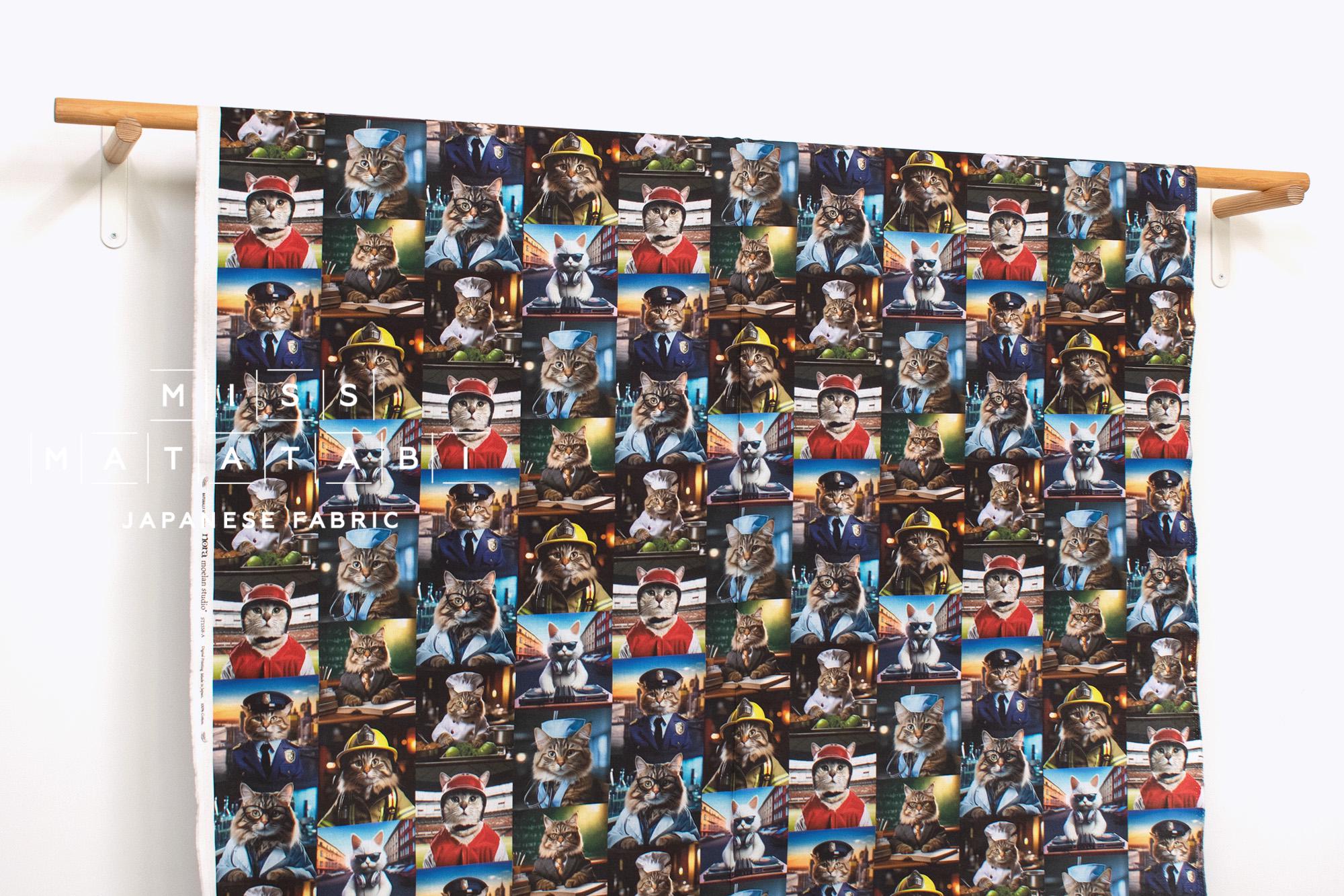 Japanese Fabric Cats with Jobs - 50cm