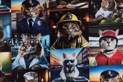 Japanese Fabric Cats with Jobs - 50cm