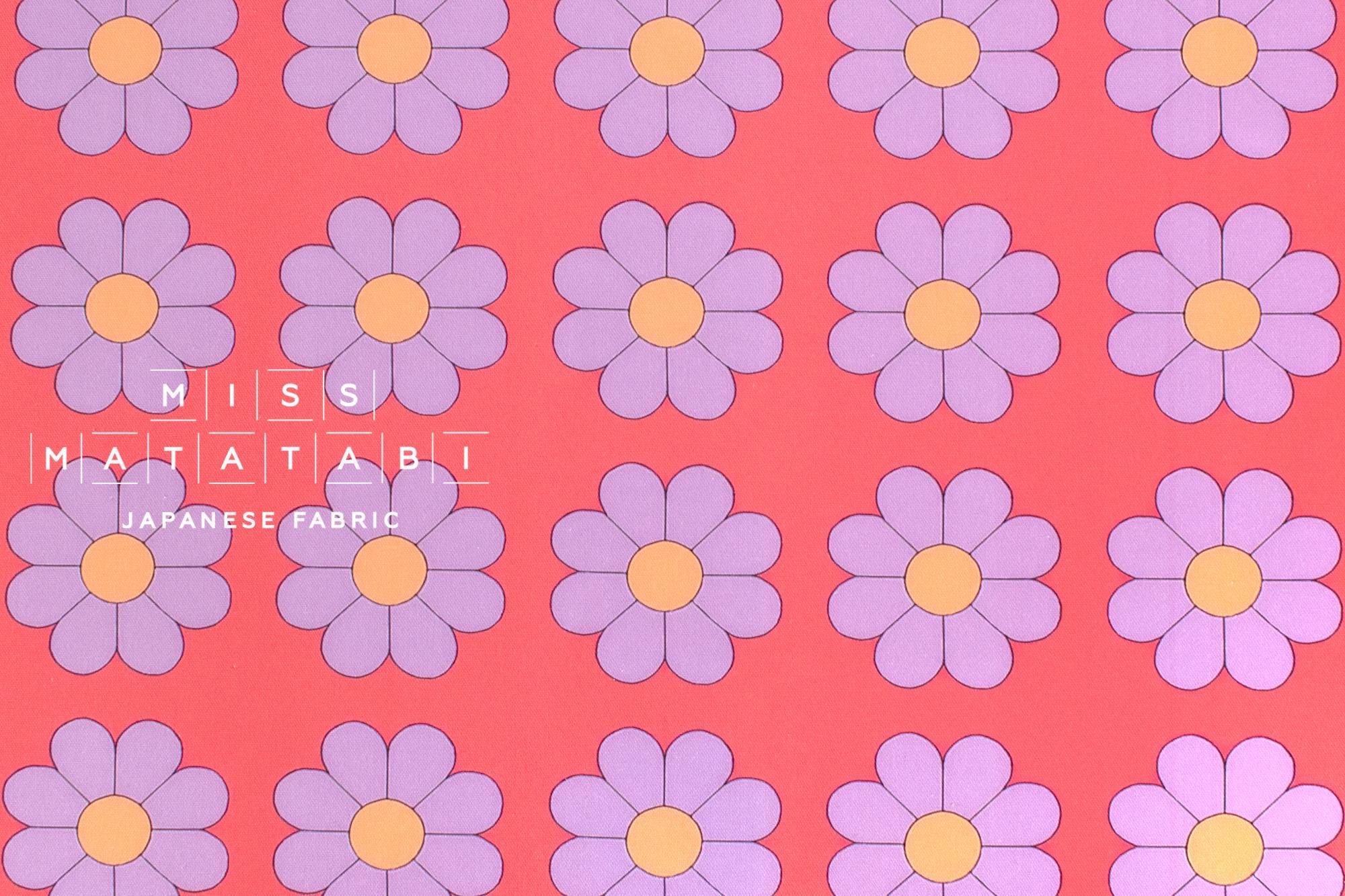 Japanese Fabric The Most Fun Flowers - lilac - 50cm