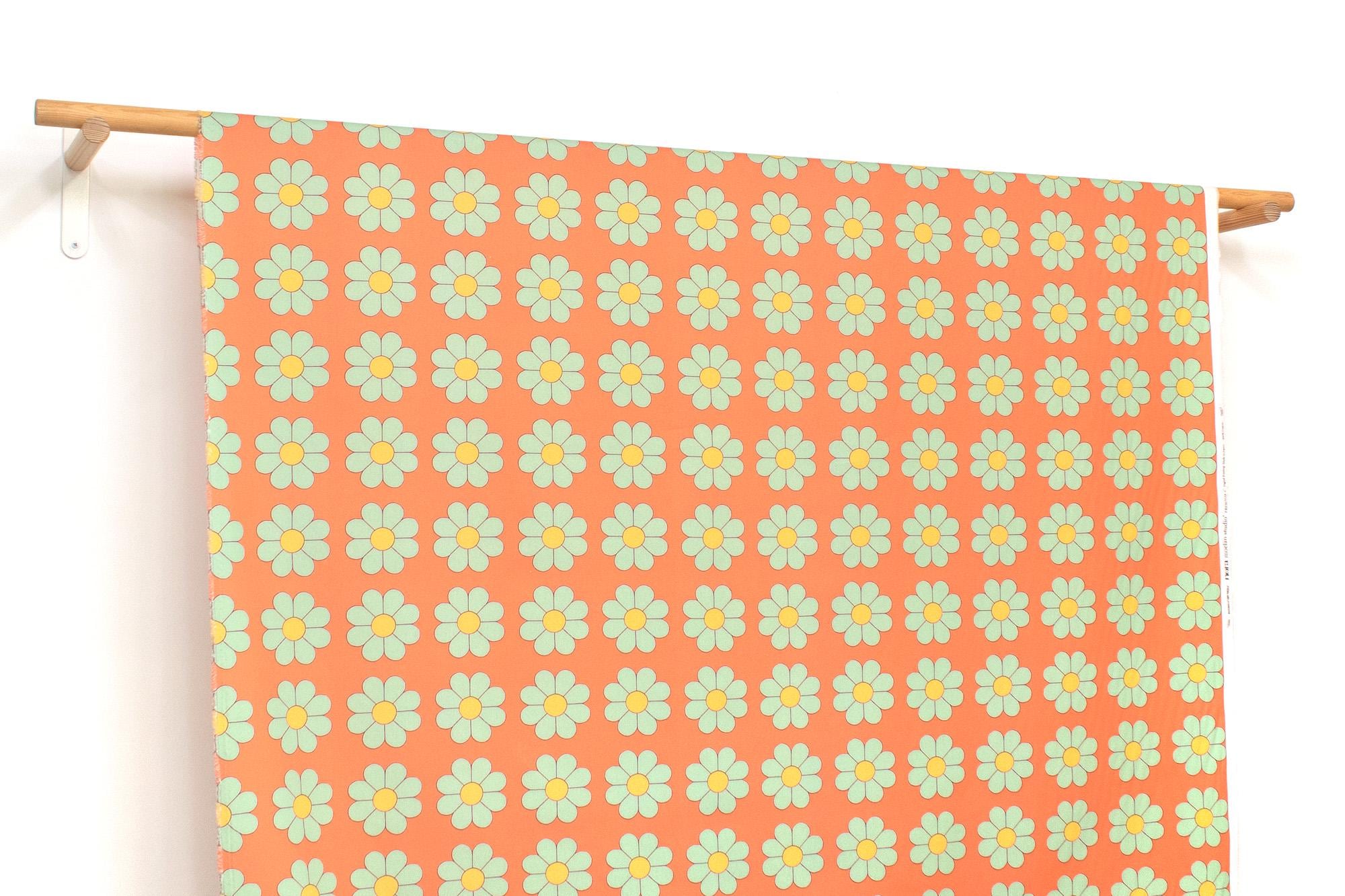 Japanese Fabric The Most Fun Flowers - orange - 50cm