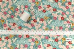 Japanese Fabric Sakura Bunny - B metallic gold - 50cm