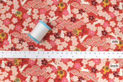 Japanese Fabric Sakura Bunny - C metallic gold - 50cm