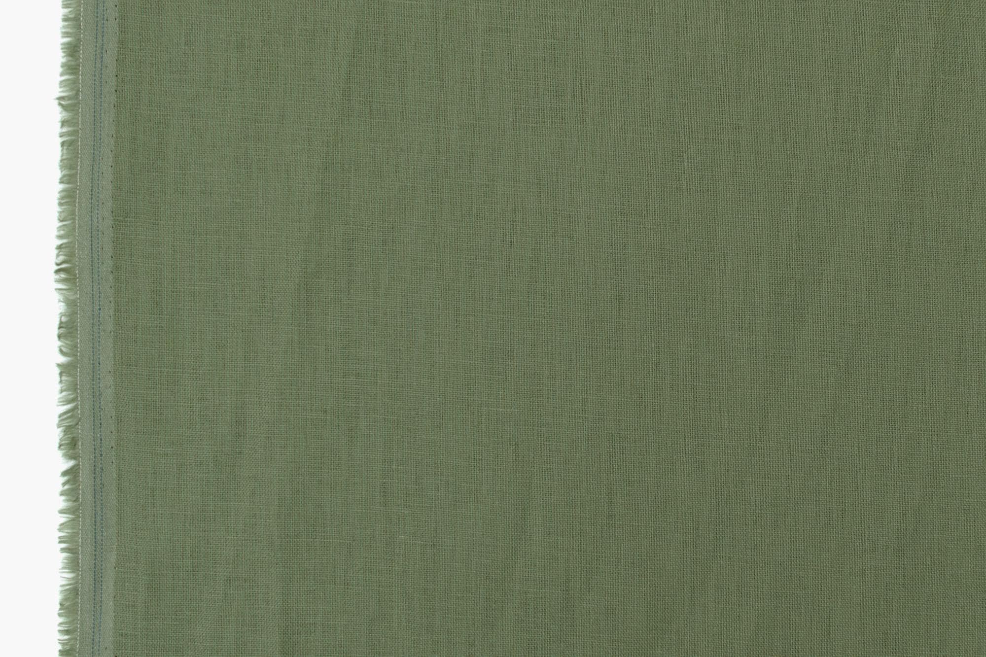 DEADSTOCK Japanese Fabric 100% linen - green - 50cm