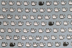 Japanese Fabric Pixel Cats - grey - 50cm