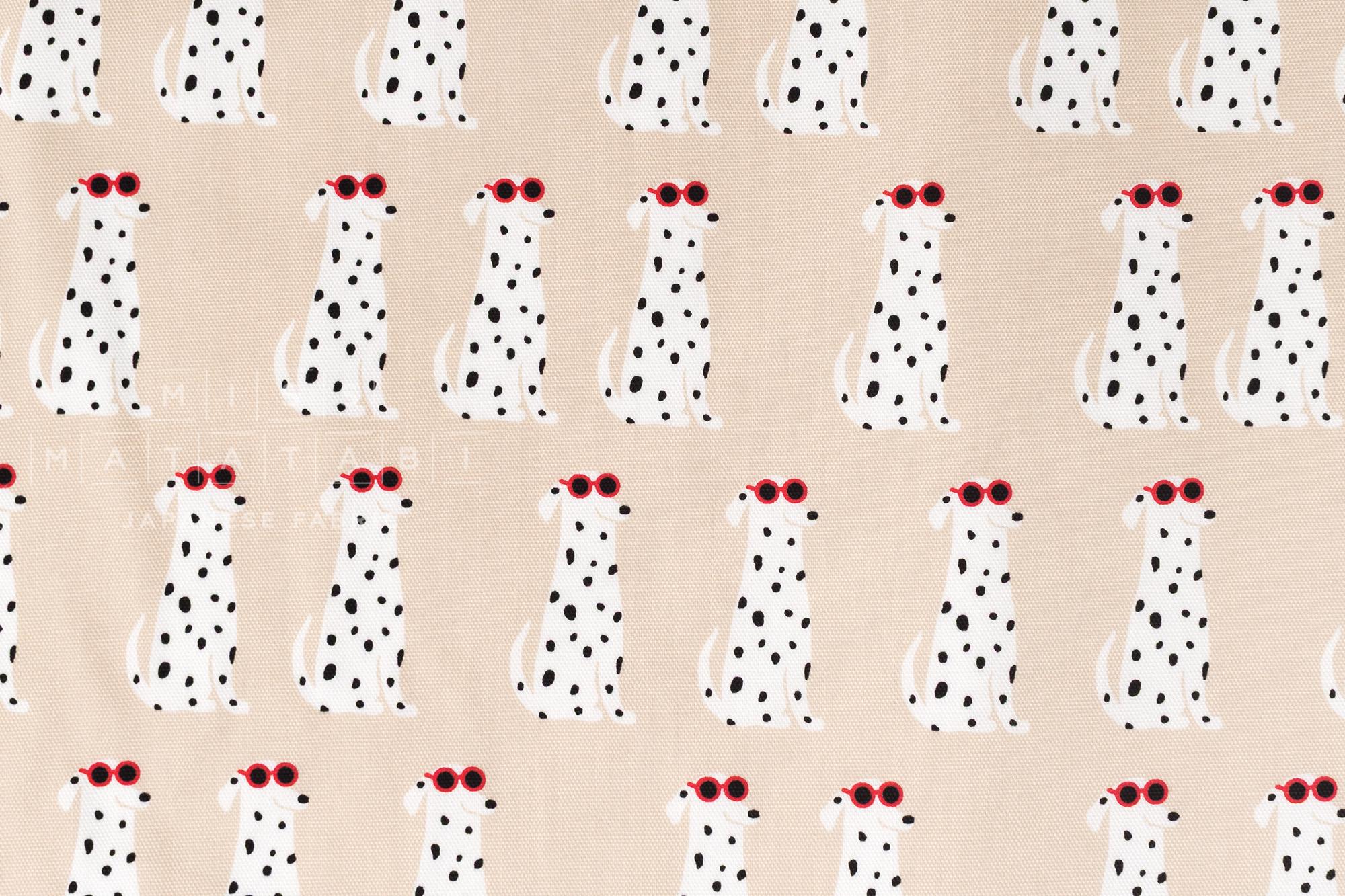 Japanese Fabric Dalmations - beige - 50cm