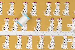 Japanese Fabric Dalmations - mustard - 50cm