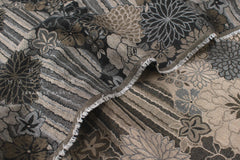 Japanese Fabric - Yarn Dyed Woven Four Seasons Jacquard - black, latte - 50cm