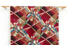 Japanese Fabric Chiyogami - red, metallic gold - 50cm