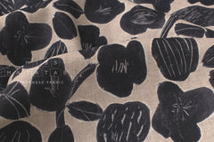Japanese Fabric Mina Flowers Linen Blend - A - 50cm