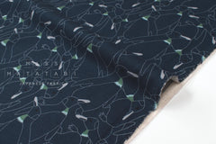 Japanese Fabric Penguins Linen Blend - D - 50cm