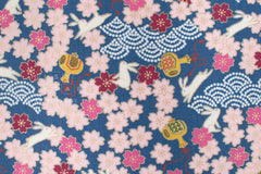 Japanese Fabric Sakura Bunny - D metallic gold - 50cm