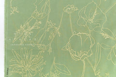 Japanese Fabric Metallic Voile - green - 50cm
