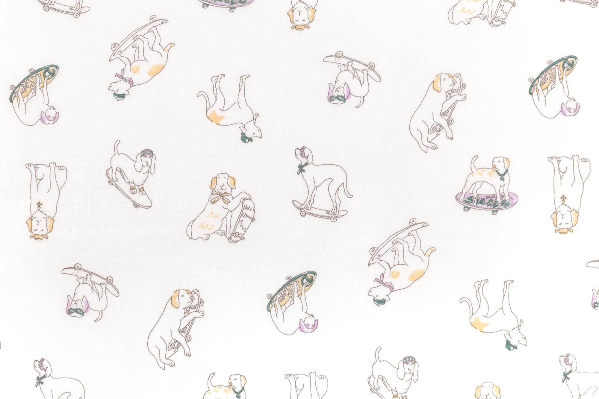 Japanese Fabric Skateboard Pups - off white - 50cm