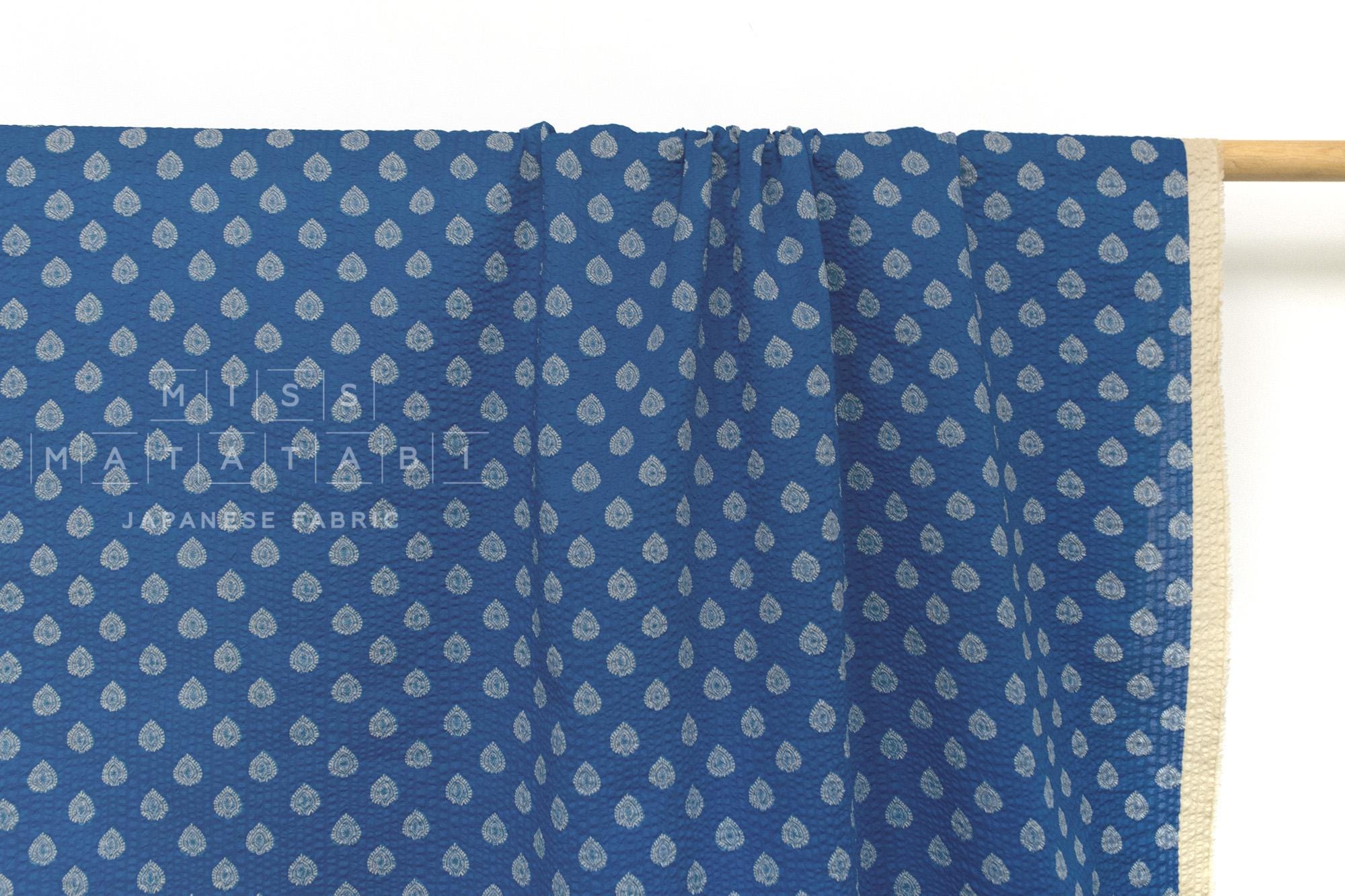 Japanese Fabric Cotton Ripple Charles - B blue - 50cm