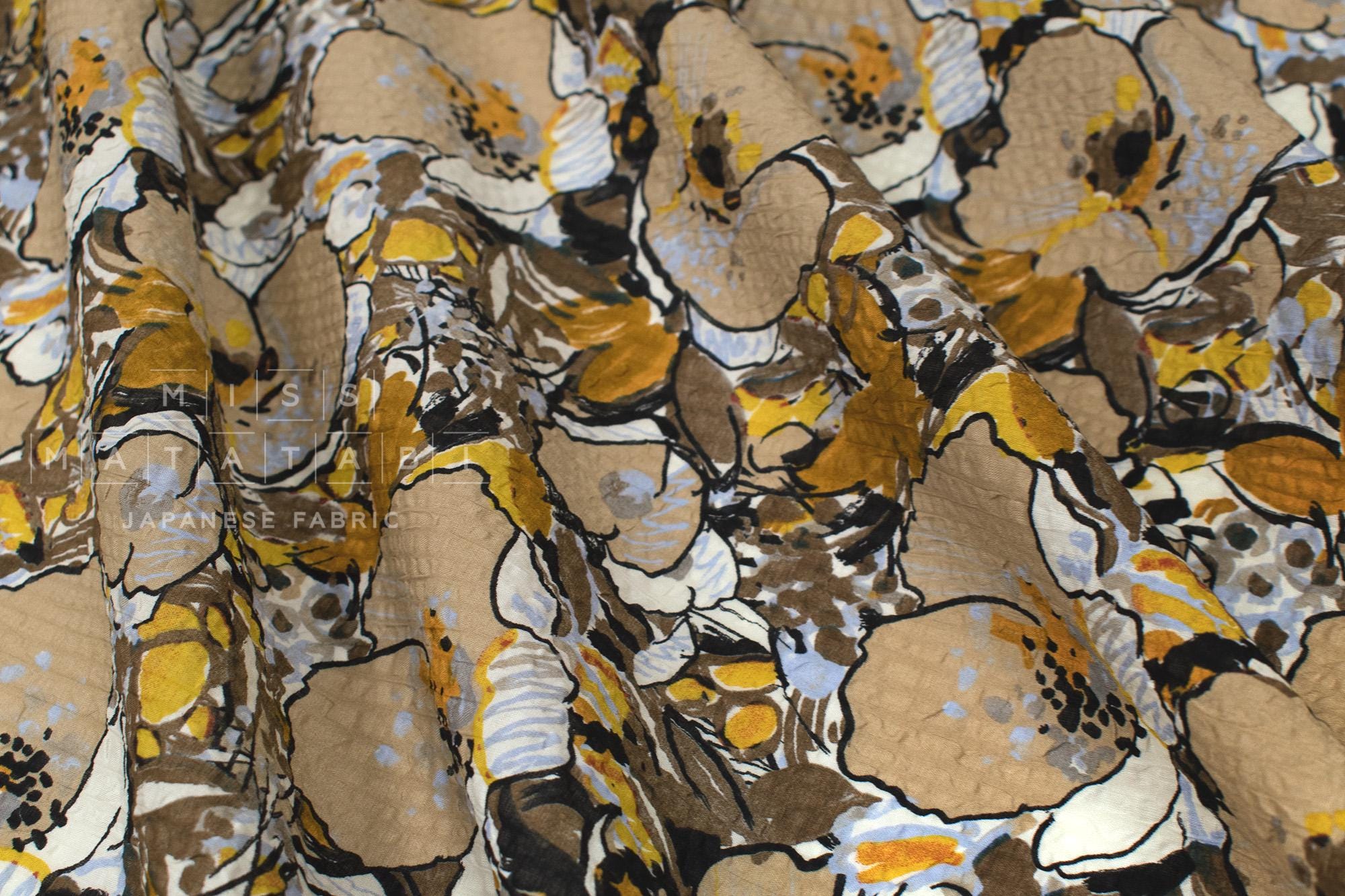 Japanese Fabric Cotton Ripple Beth - D - 50cm
