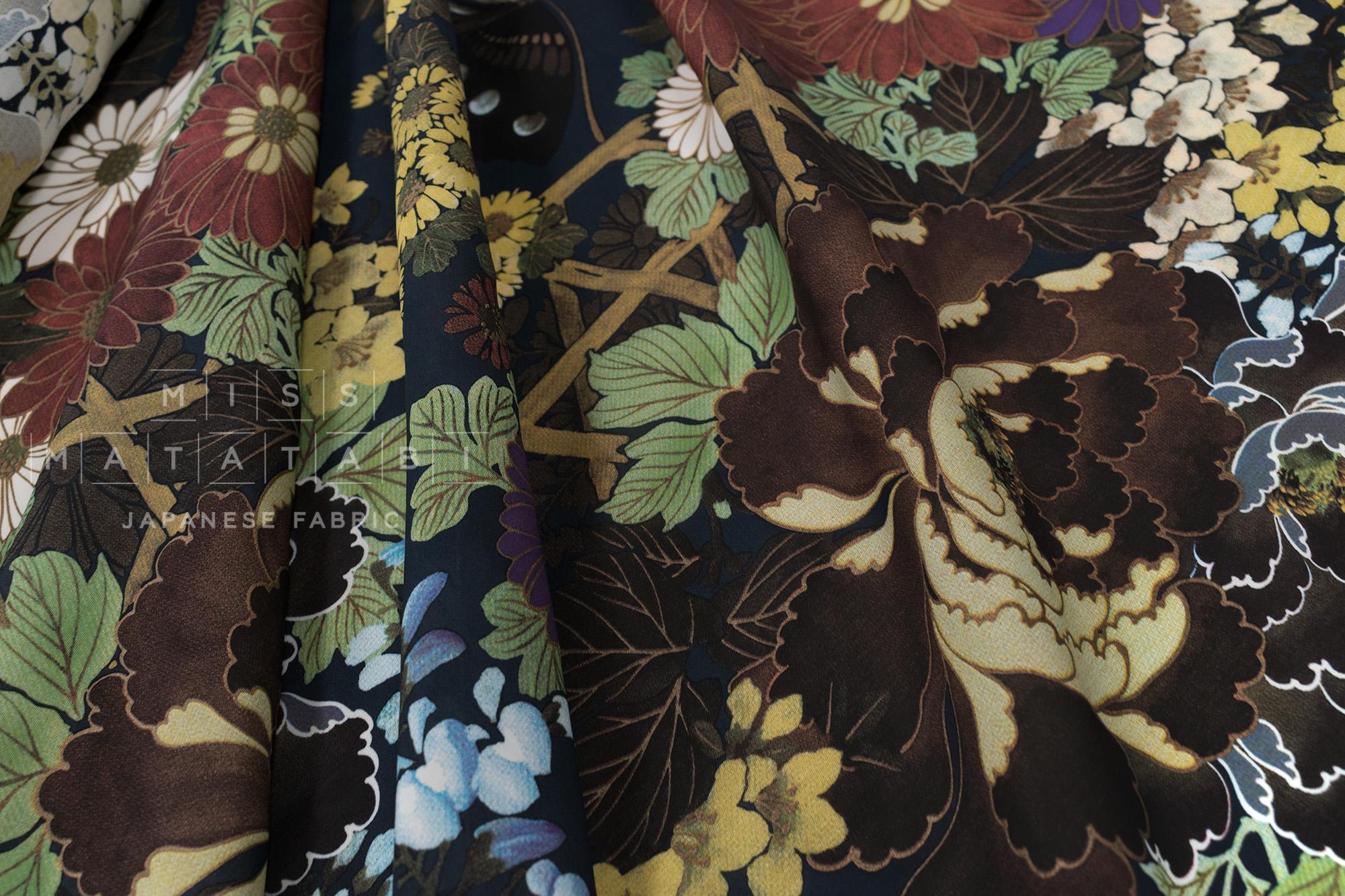 Japanese Fabric The Beauty of Japan Rayon - navy blue - 50cm