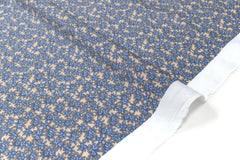 Japanese Fabric Cotton Silk Blend floral - blue - 50cm