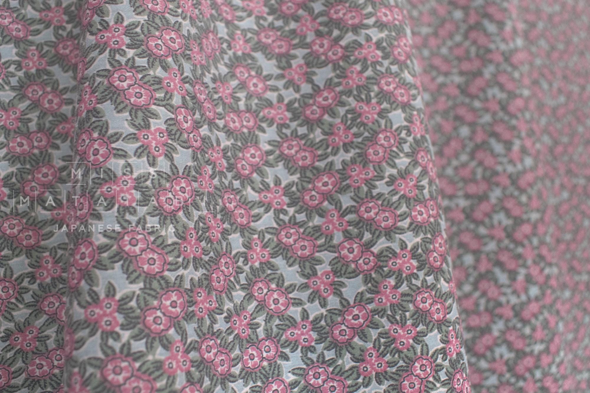 Japanese Fabric Cotton Silk Blend floral - pink - 50cm