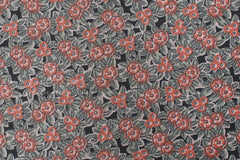 Japanese Fabric Cotton Silk Blend floral - orange - 50cm