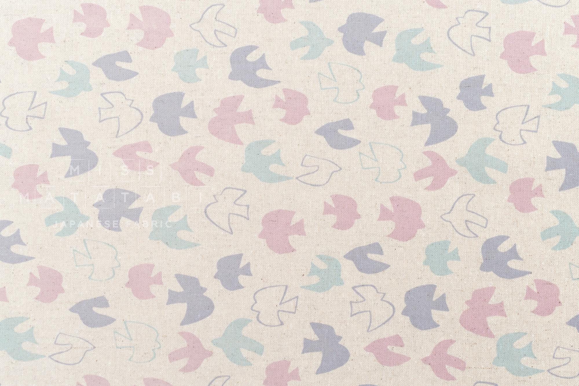 DEADSTOCK Japanese Fabric Birds Take Flight - B - 50cm