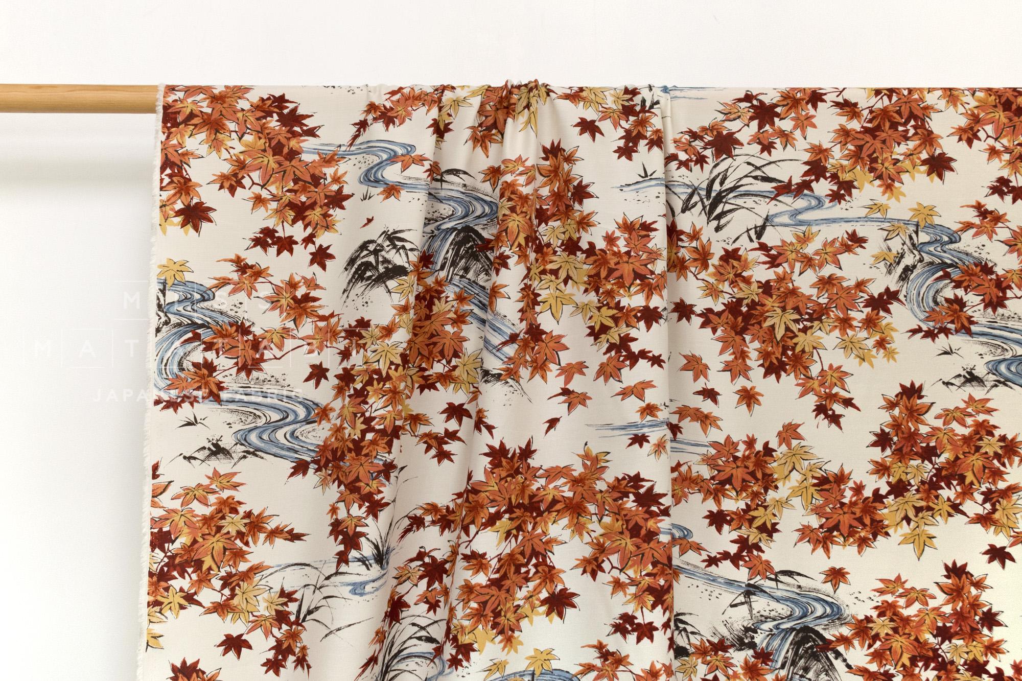 Japanese Fabric Momiji Rayon - cream - 50cm