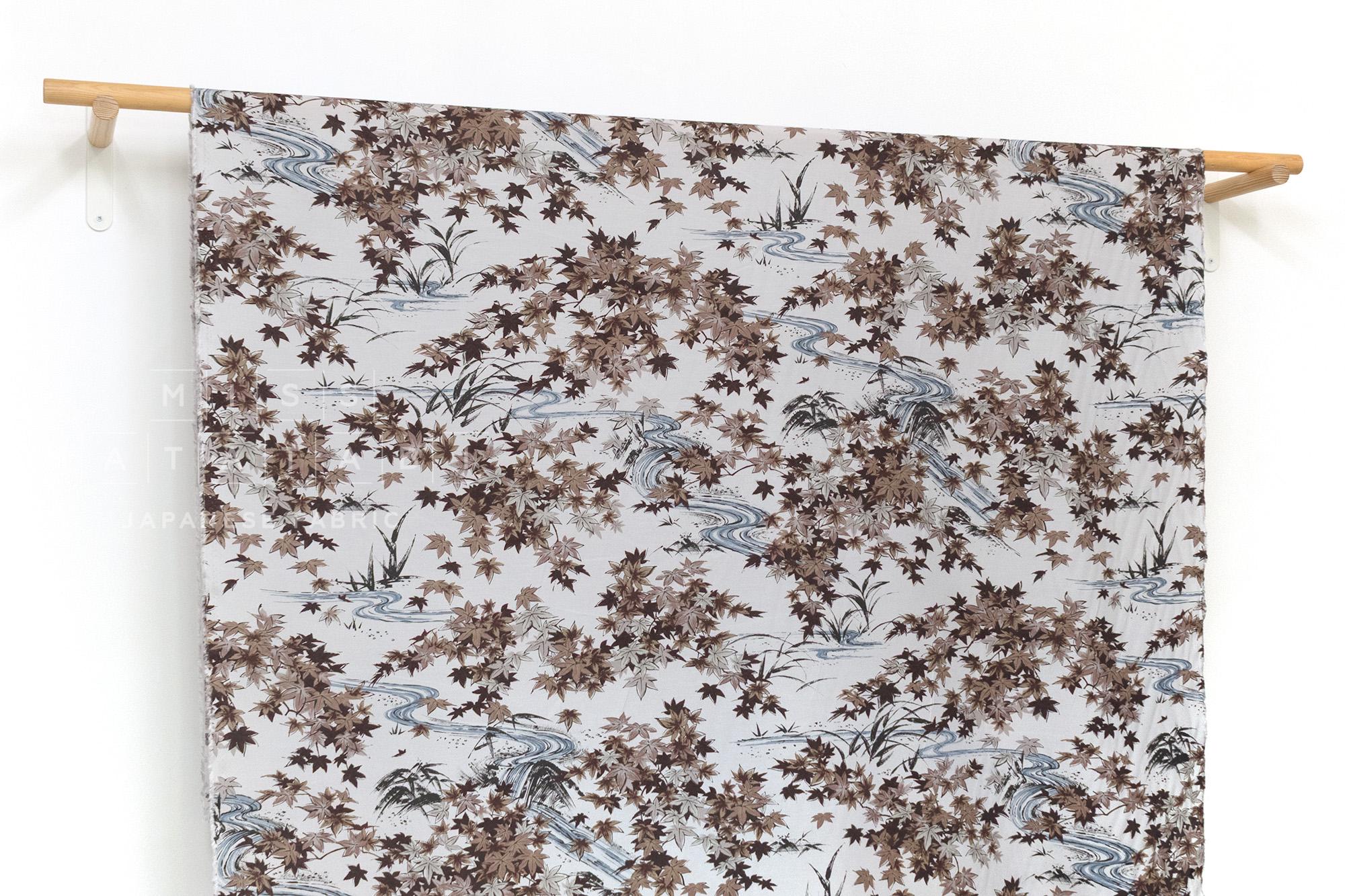 Japanese Fabric Momiji Rayon - mauve grey - 50cm