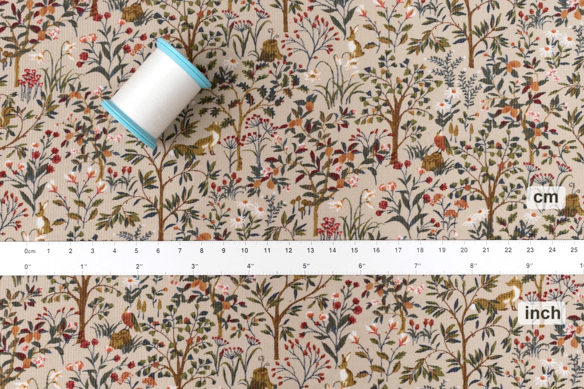 Japanese Fabric Corduroy Into the Woods - A - 50cm