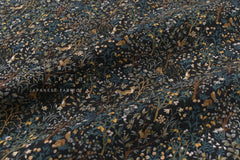 Japanese Fabric Corduroy Into the Woods - E black - 50cm