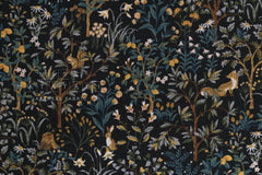 Japanese Fabric Corduroy Into the Woods - E black - 50cm