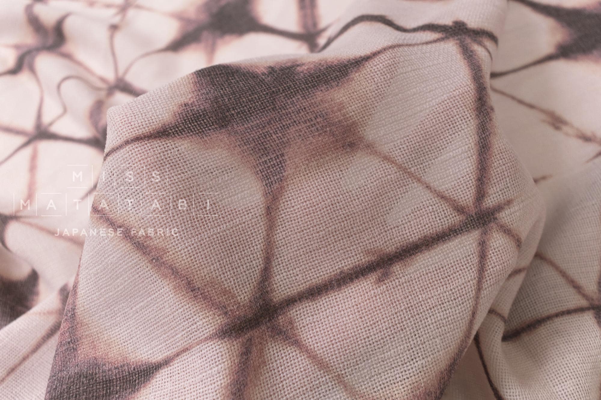 Japanese Fabric Wool Gauze Shibori Murazome - D - 50cm