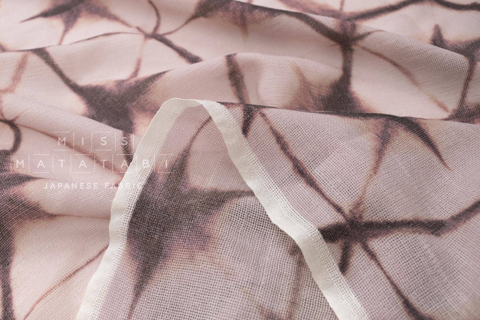 Japanese Fabric Wool Gauze Shibori Murazome - D - 50cm