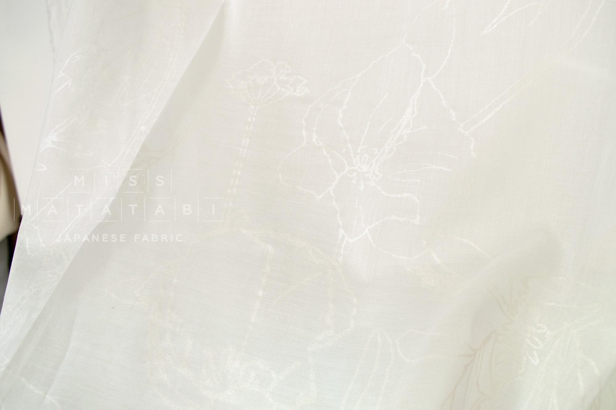 Japanese Fabric Metallic Voile - off white - 50cm