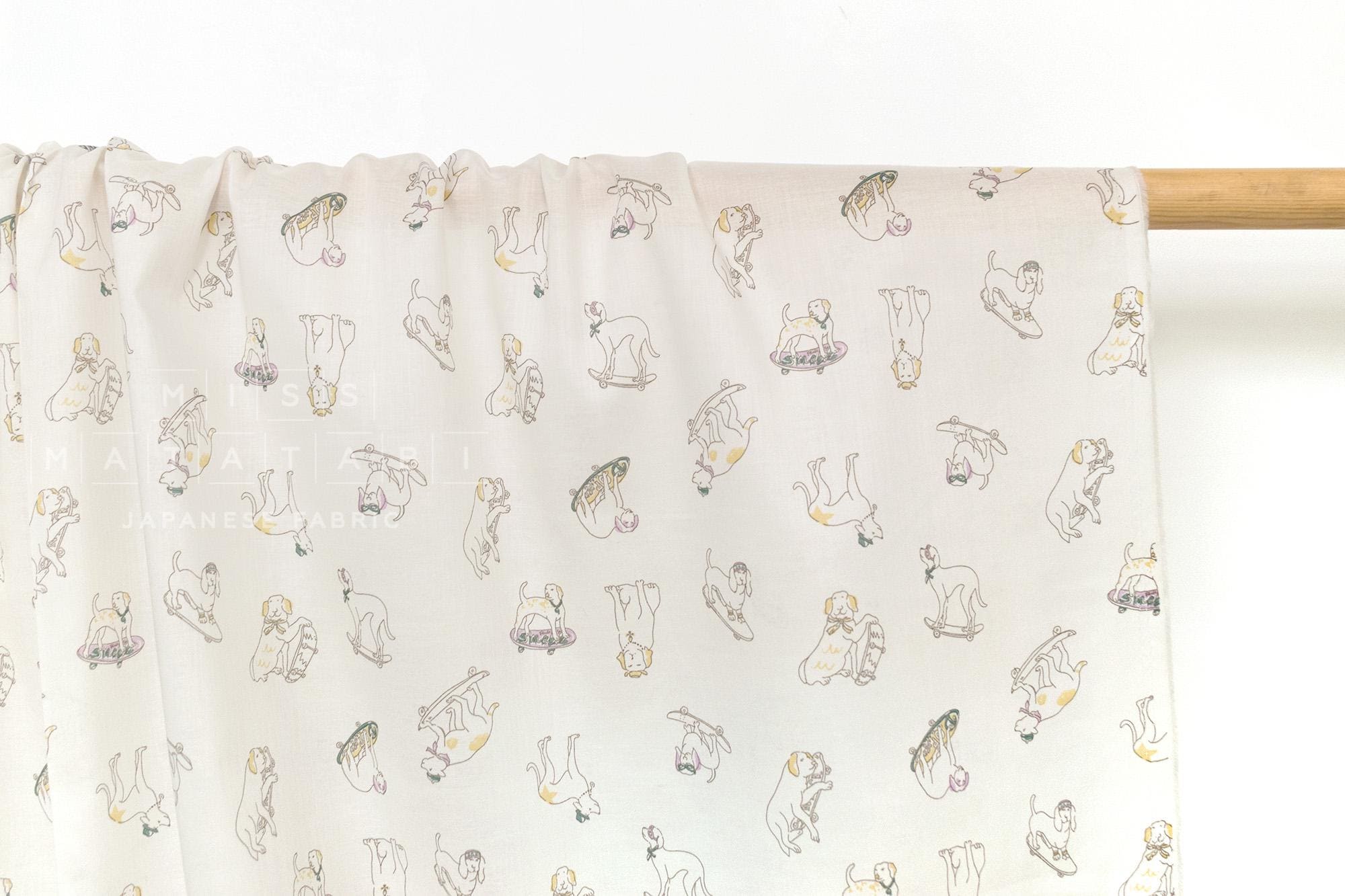 Japanese Fabric Skateboard Pups - off white - 50cm