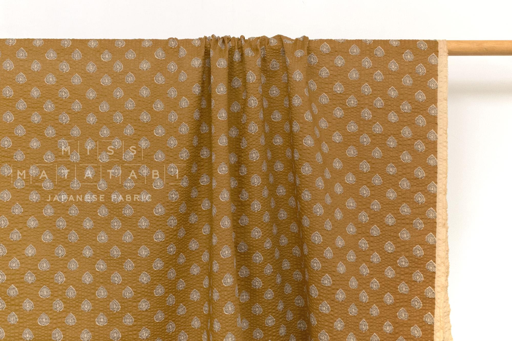 Japanese Fabric Cotton Ripple Charles - C clay - 50cm