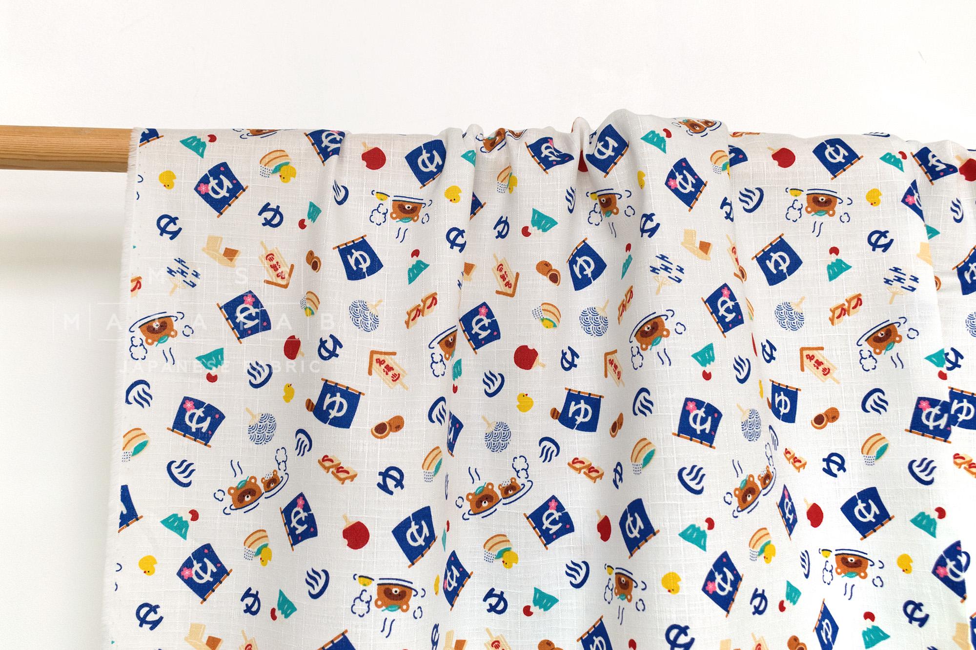 Japanese Fabric Onsen Hot Spring Bears - A - 50cm