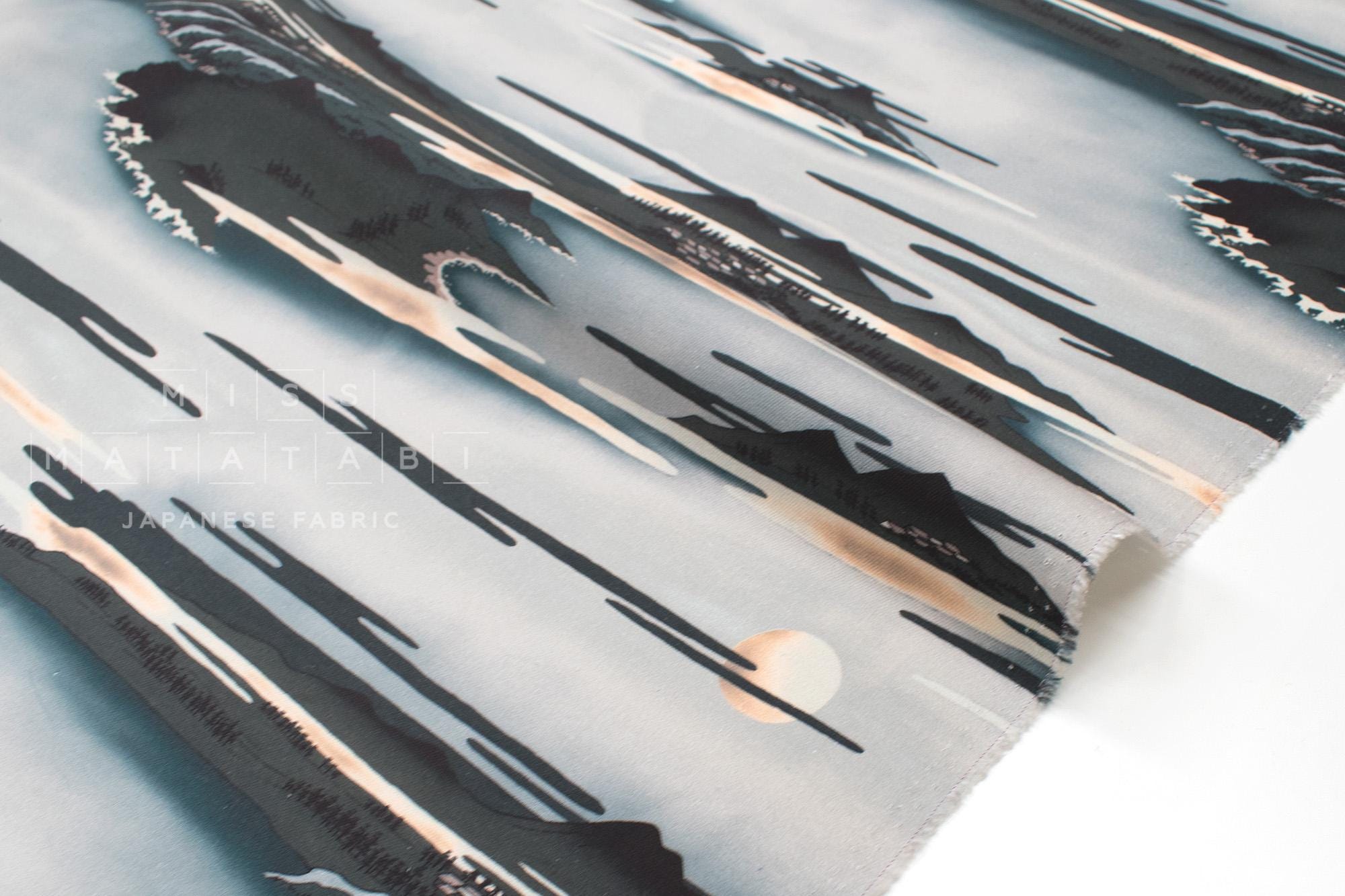 Japanese Fabric Ukiyo-e Landscape - A - 50cm