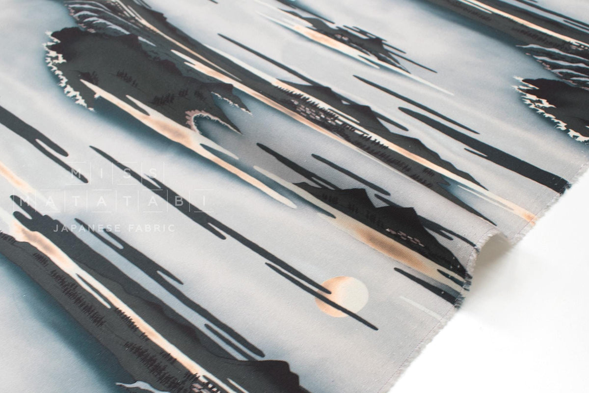 Japanese Fabric Ukiyo-e Landscape - A - 50cm