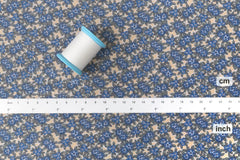 Japanese Fabric Cotton Silk Blend floral - blue - 50cm