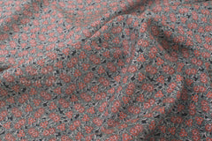 Japanese Fabric Cotton Silk Blend floral - orange - 50cm