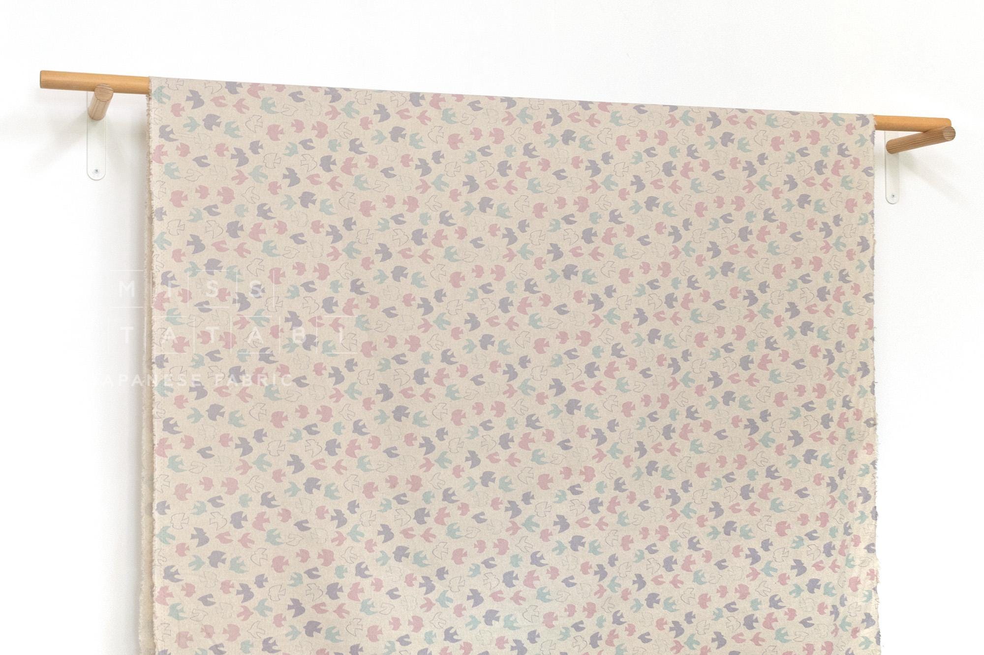DEADSTOCK Japanese Fabric Birds Take Flight - B - 50cm